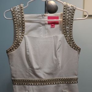 White/gold Lilly Pulitzer Dana shift dress